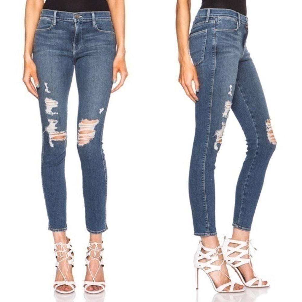 Frame Denim Mid Rise Le High Skinny Seeley - Picture 1 of 5